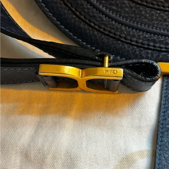 Chloe’ Marcie Leather Medium Saddle Bag with Chloe’ Dust Bag - Picture 4 of 16